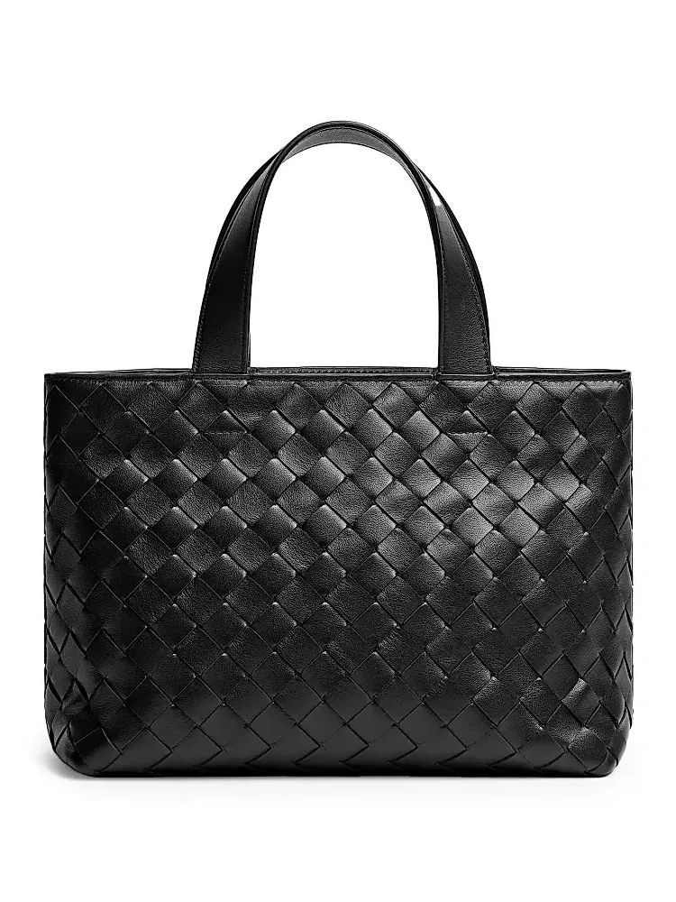 Men's Mini Intrecciato Leather Zip Tote Bag