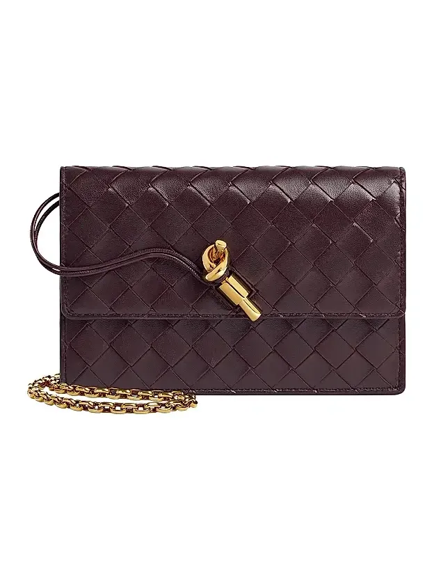 Women's Andiamo Intrecciato Leather Chain Pouch