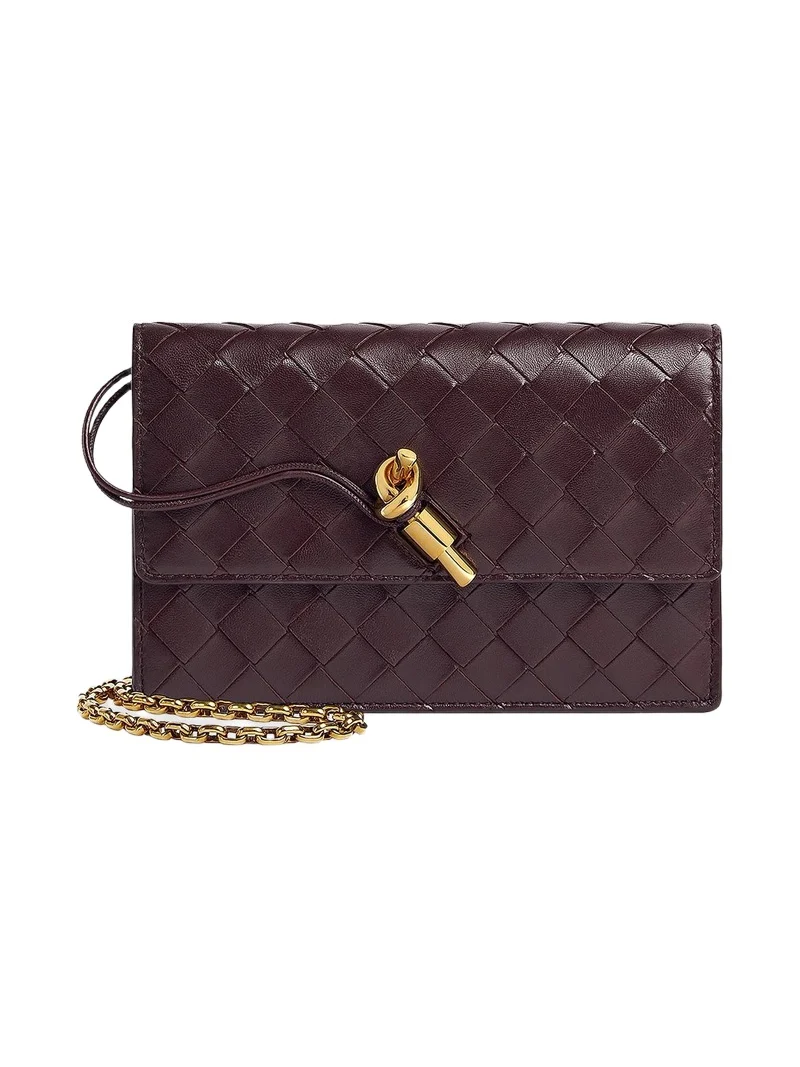 Women's Andiamo Intrecciato Leather Chain Pouch Women's Andiamo Intrecciato Leather Chain Pouch