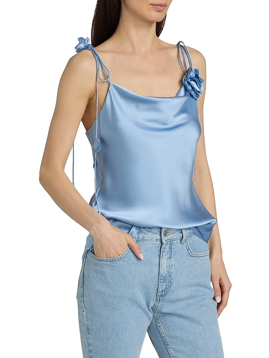 Cinq à Sept Women's Trailing Flower Marta Silk Cami | Thumbnail 4
