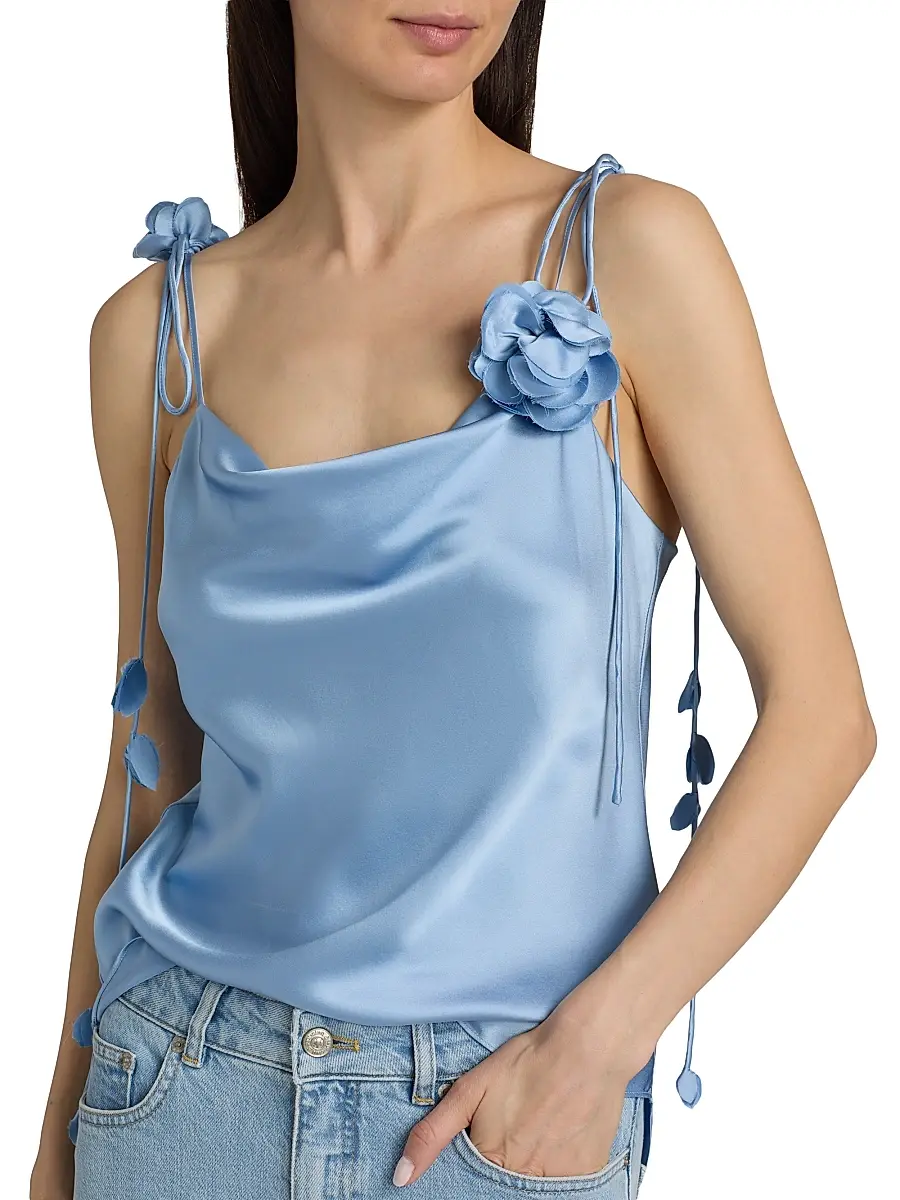 Cinq à Sept Women's Trailing Flower Marta Silk Cami | Thumbnail 6