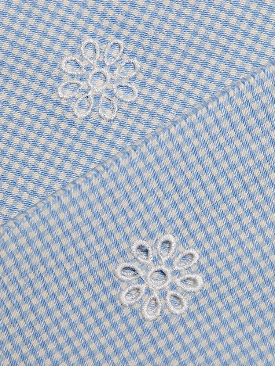 Cinq à Sept Women's Alba Eyelet Embroidered Gingham Cotton-Blend Pants | Thumbnail 7