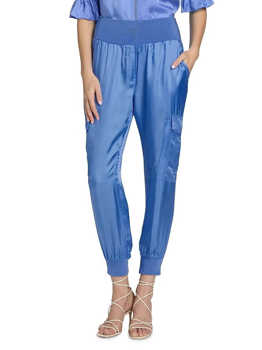 Cinq à Sept Women's Giles Twill Cargo Joggers | Thumbnail 3 Cinq à Sept Women's Giles Twill Cargo Joggers | Thumbnail 3
