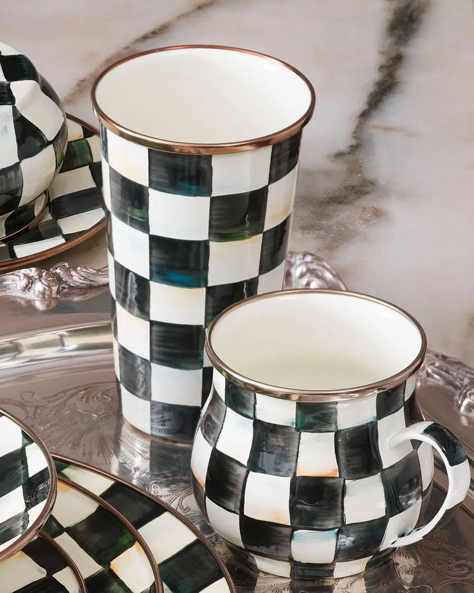 MacKenzie-Childs Courtly Check Enamel Tumbler | Thumbnail 3 MacKenzie-Childs Courtly Check Enamel Tumbler | Thumbnail 3