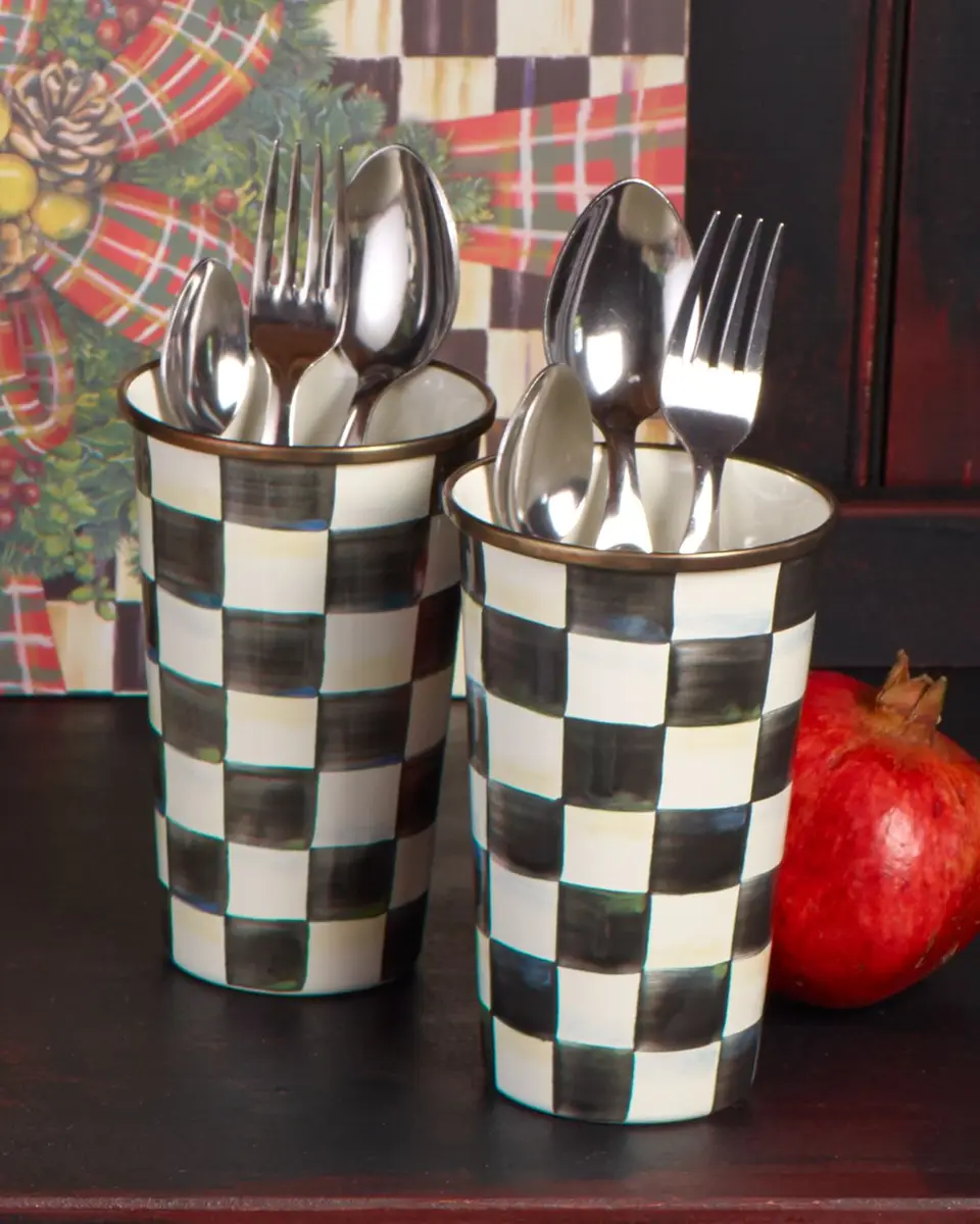 MacKenzie-Childs Courtly Check Enamel Tumbler | Thumbnail 4 MacKenzie-Childs Courtly Check Enamel Tumbler | Thumbnail 4