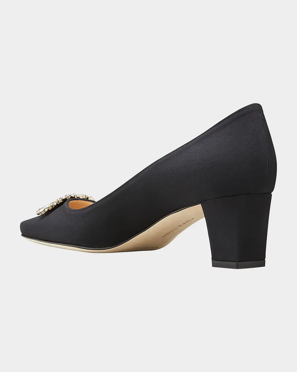 Manolo Blahnik Okkato Low-Heel Crepe Pumps | Thumbnail 2 Manolo Blahnik Okkato Low-Heel Crepe Pumps | Thumbnail 2