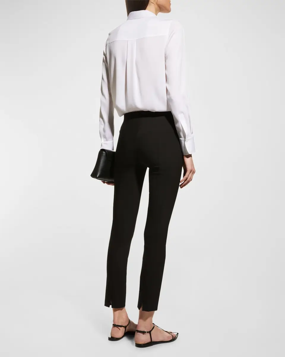 Vince Slim-Fit Long-Sleeve Stretch-Silk Blouse | Thumbnail 6