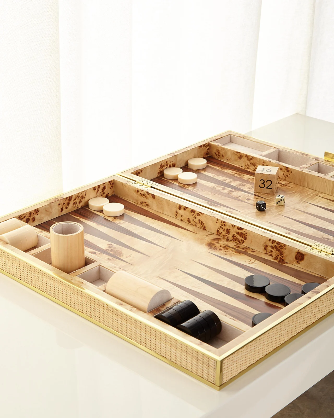AERIN Cane Backgammon Set