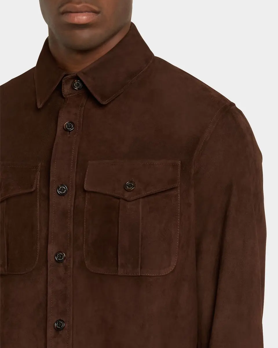 Ralph Lauren Purple Label Men's Suede Overshirt | Thumbnail 5 Ralph Lauren Purple Label Men's Suede Overshirt | Thumbnail 5