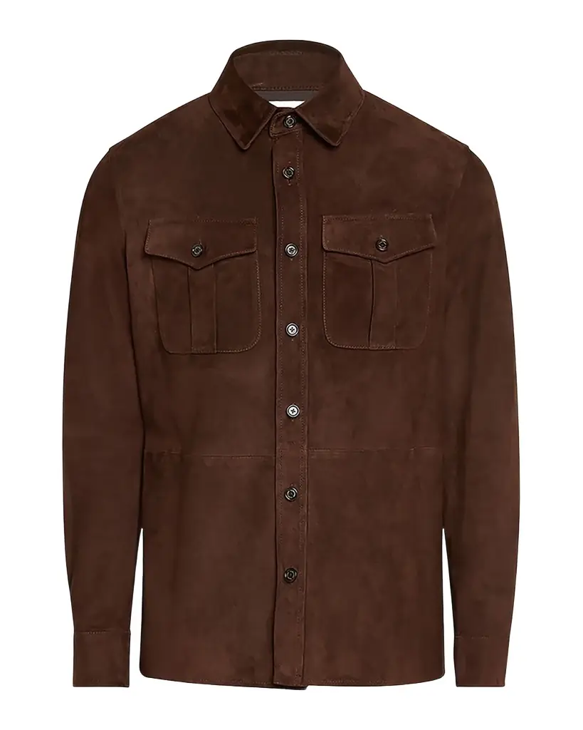 Ralph Lauren Purple Label Suede Overshirt | Image 1 Ralph Lauren Purple Label Suede Overshirt | Image 1