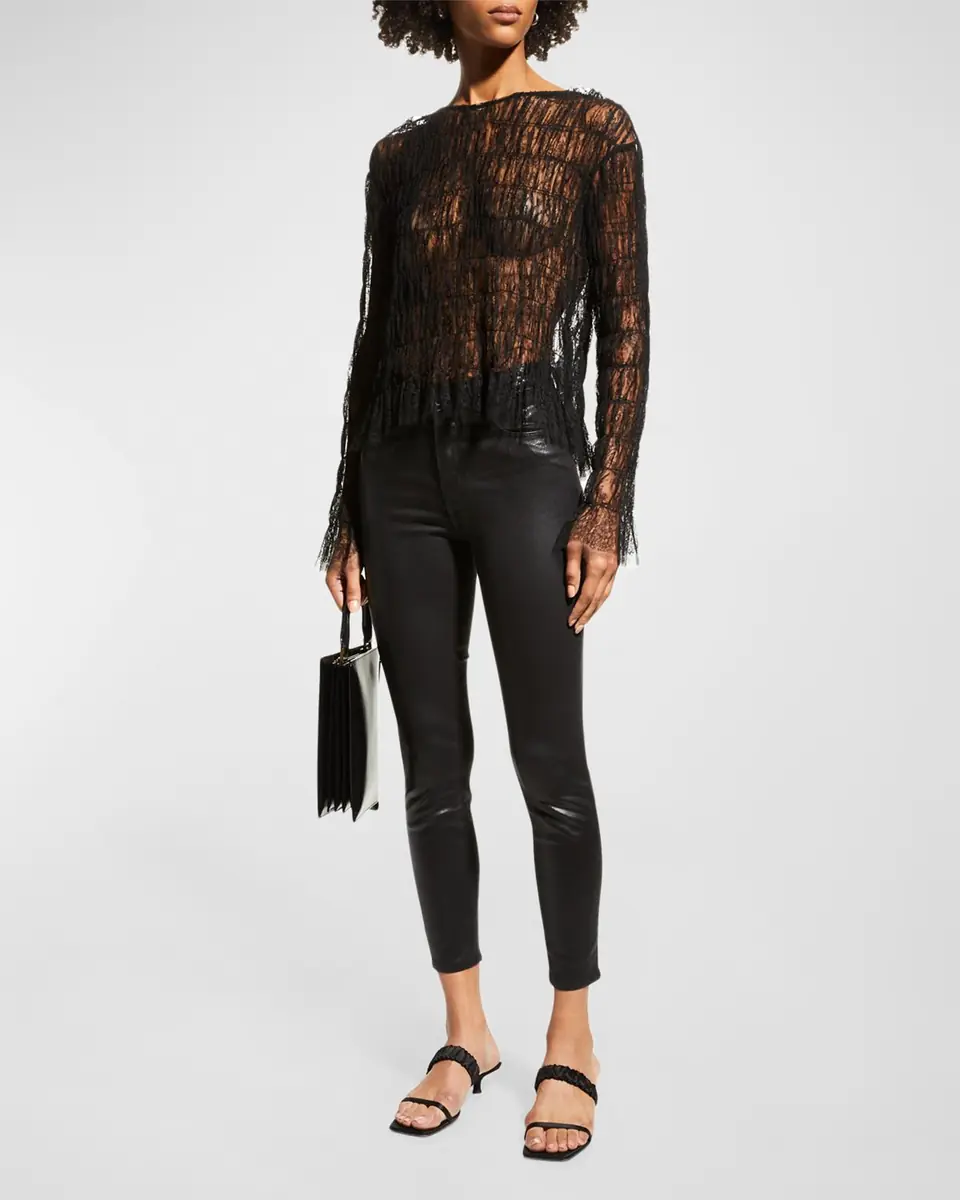 L'Agence Margot Coated High-Rise Skinny Ankle Jeans | Thumbnail 2 L'Agence Margot Coated High-Rise Skinny Ankle Jeans | Thumbnail 2