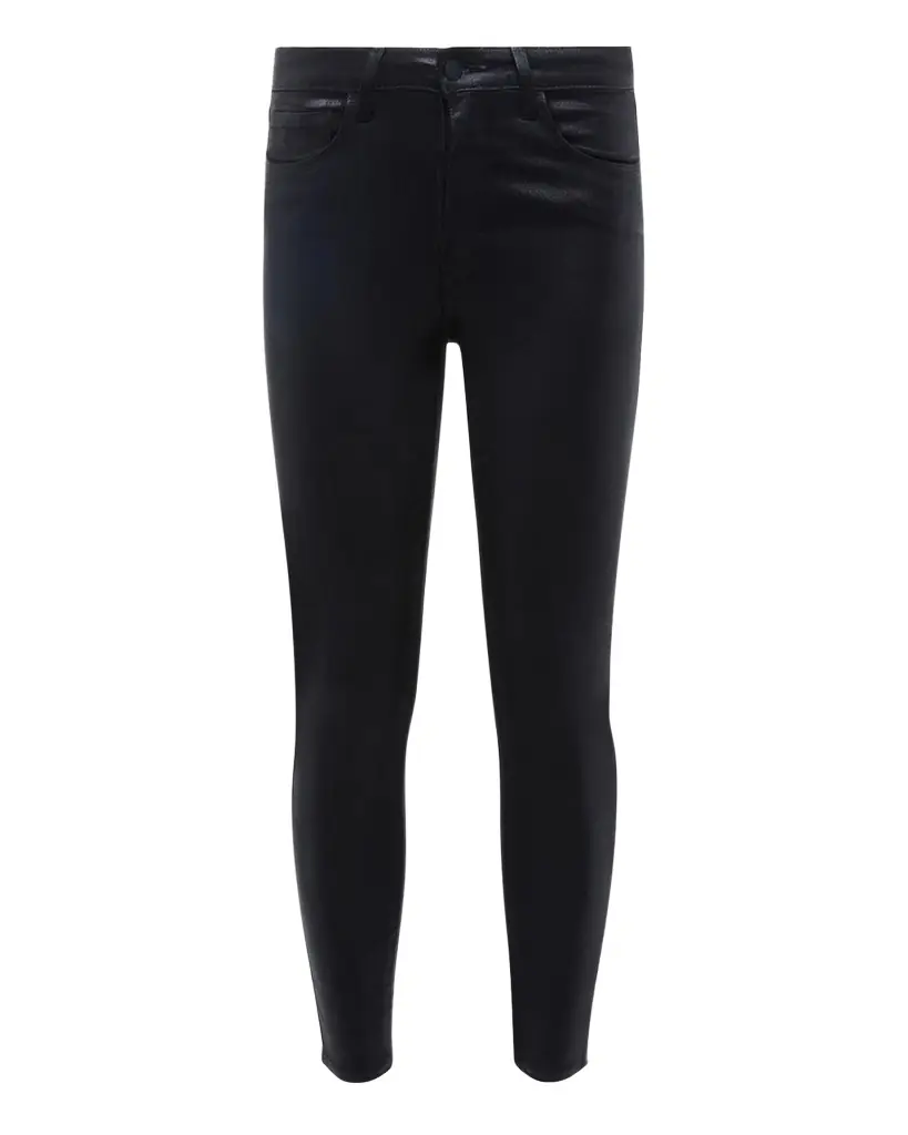 L'Agence Margot Coated High-Rise Skinny Ankle Jeans
