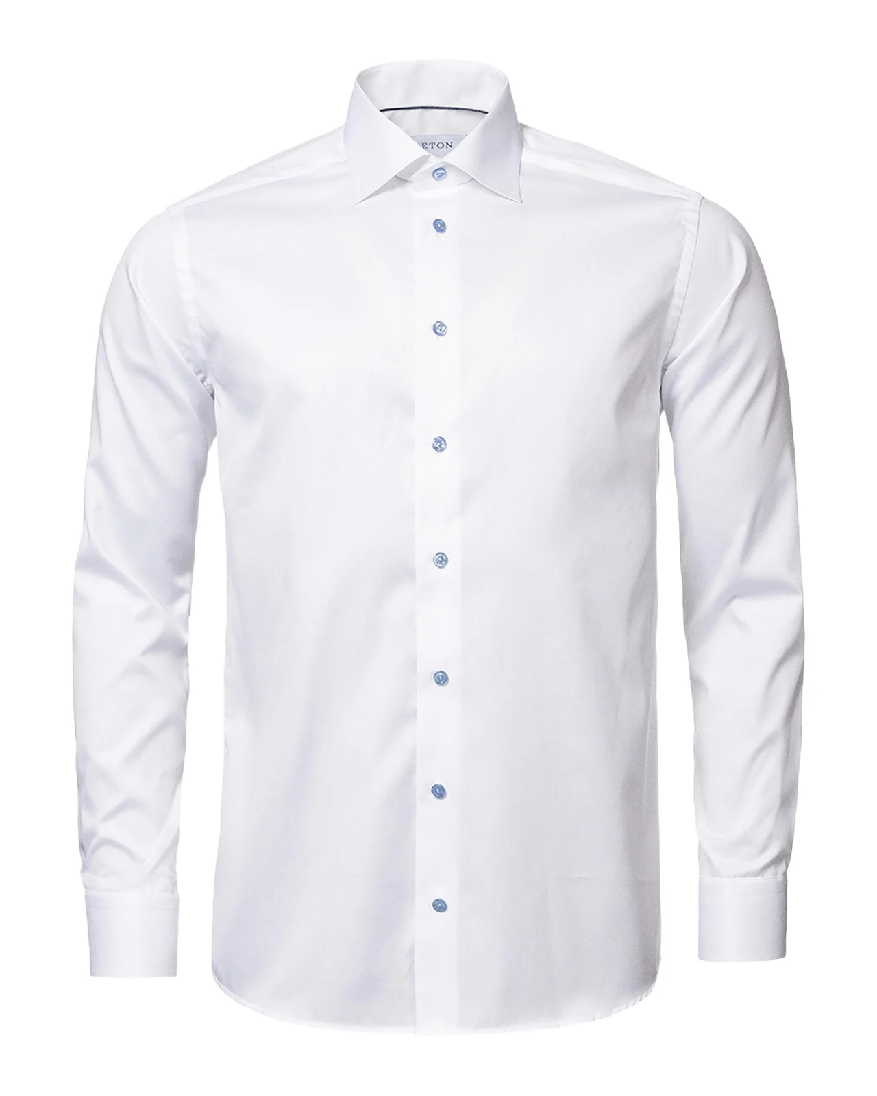 Contemporary Fit Twill Shirt with Blue Buttons