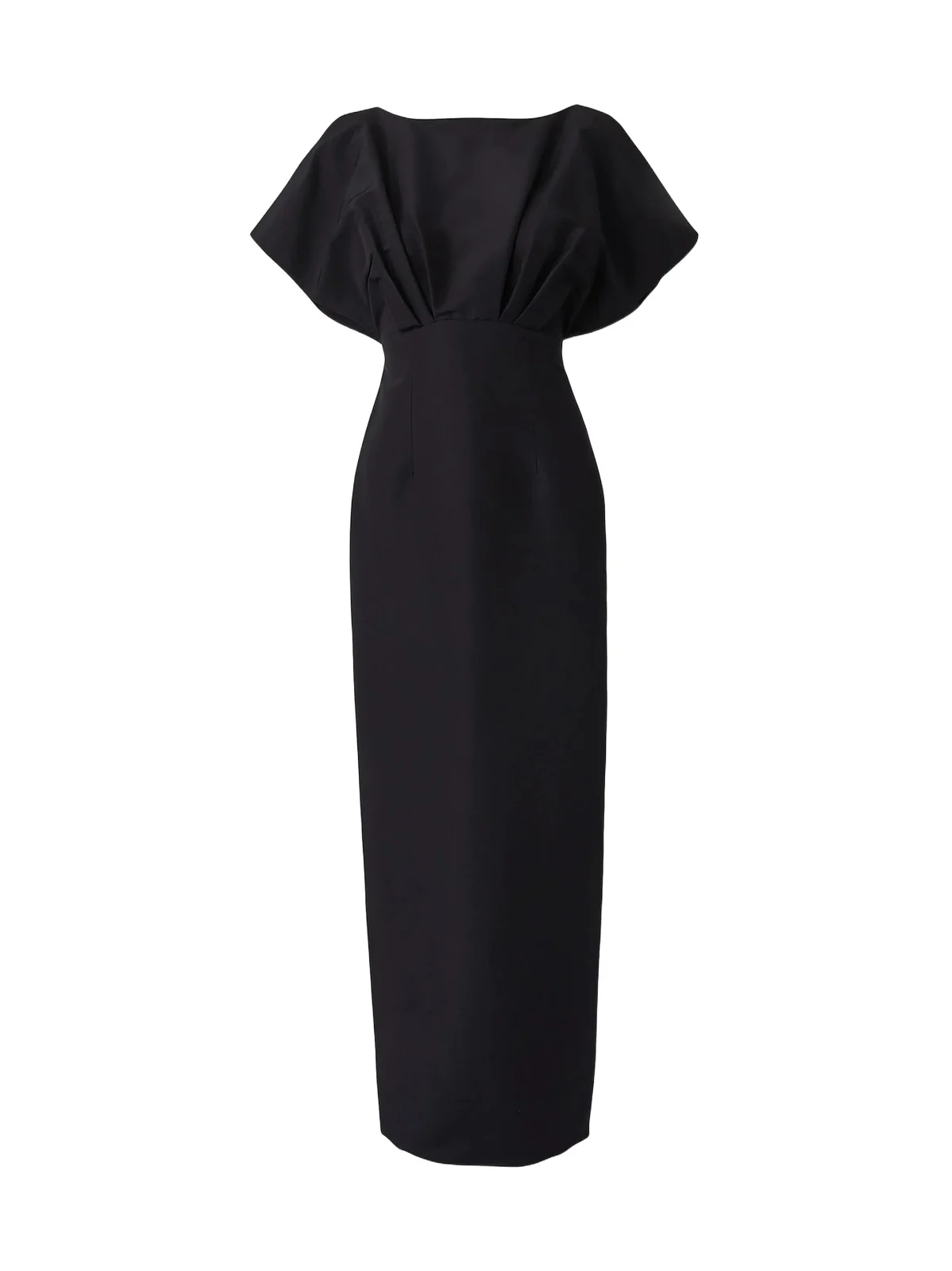 Women's Silk Faille Fan Bodice Column Gown