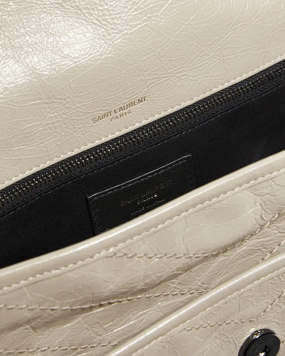 Saint Laurent Niki Medium Flap YSL Shoulder Bag in Crinkled Leather | Thumbnail 3 Saint Laurent Niki Medium Flap YSL Shoulder Bag in Crinkled Leather | Thumbnail 3