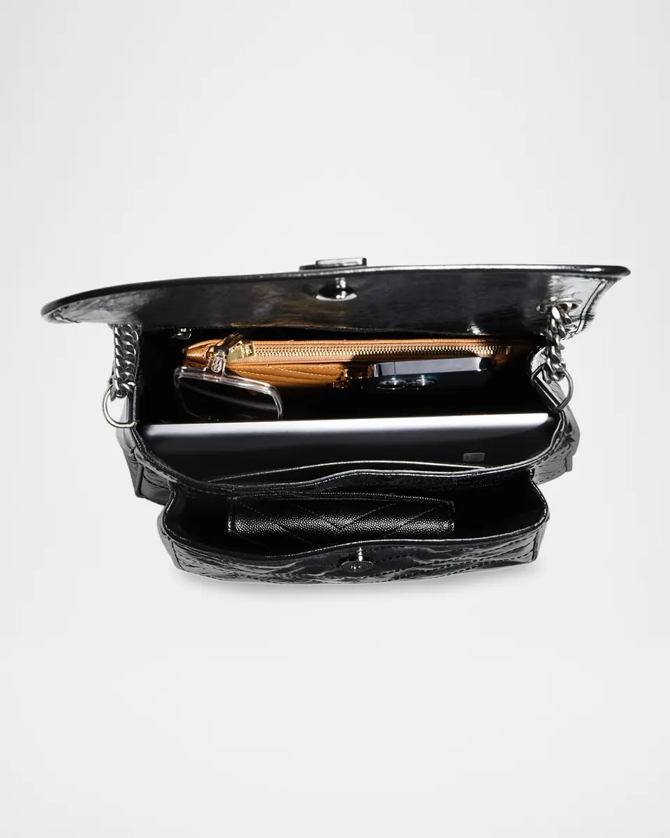 Saint Laurent Niki Medium Flap YSL Shoulder Bag in Crinkled Leather | Thumbnail 6 Saint Laurent Niki Medium Flap YSL Shoulder Bag in Crinkled Leather | Thumbnail 6