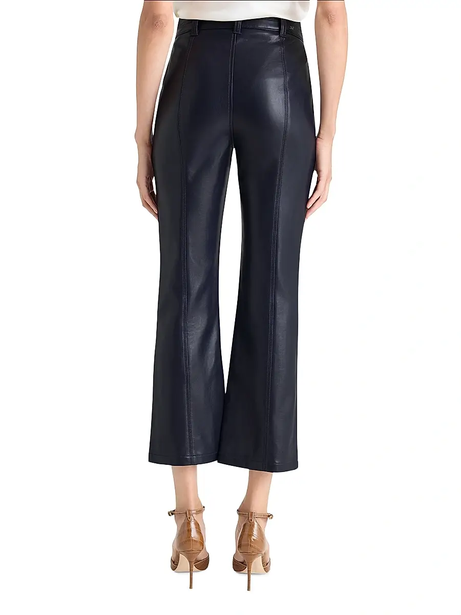 Cinq à Sept Women's Dorothea Faux Leather Cropped Flare Pants | Thumbnail 4