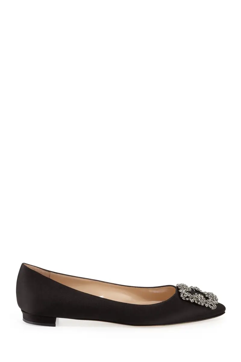 Manolo Blahnik Hangisi Crystal-Buckle Satin Flat | Thumbnail 6 Manolo Blahnik Hangisi Crystal-Buckle Satin Flat | Thumbnail 6