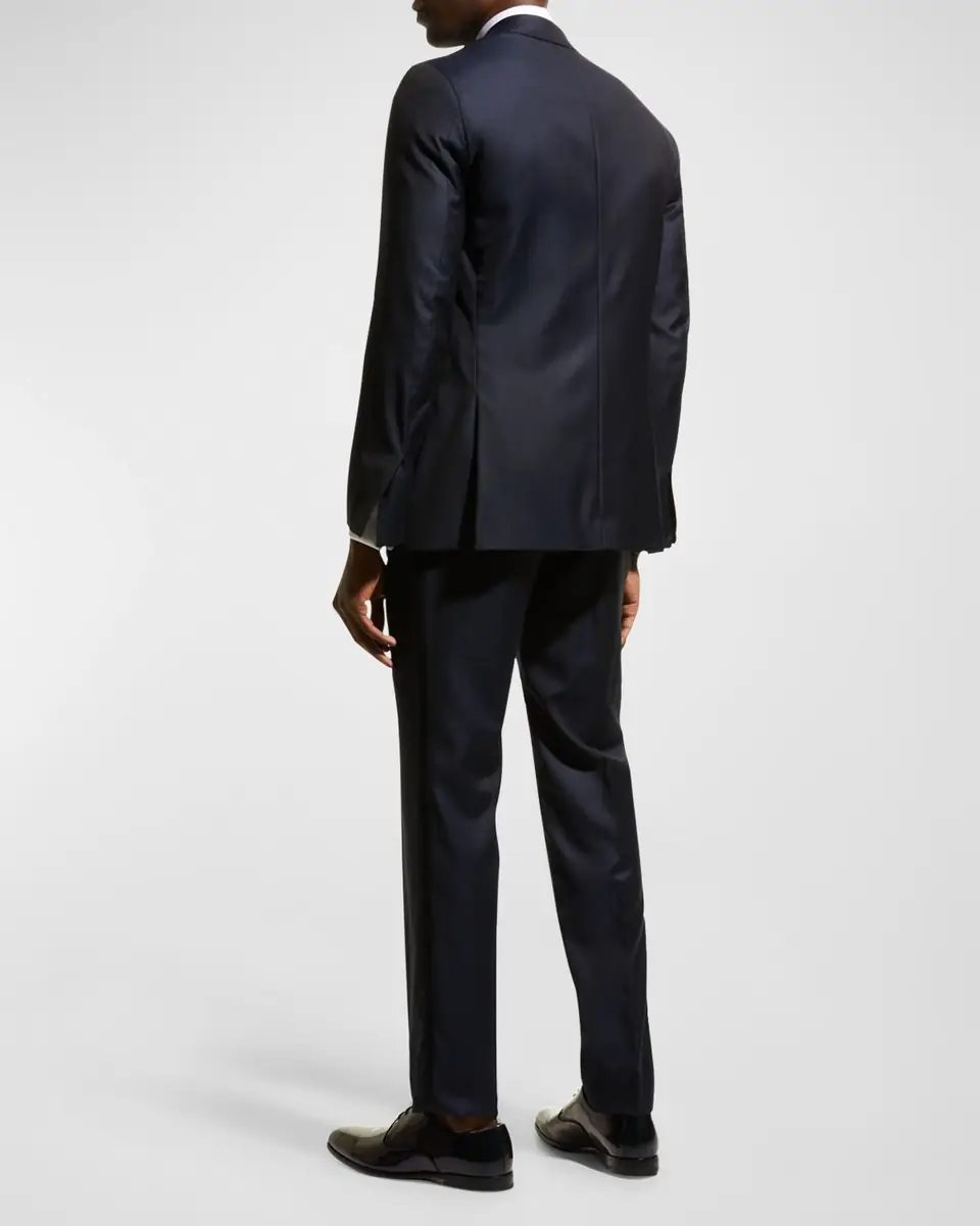 Isaia Two-Piece Tuxedo Suit, Navy | Thumbnail 3