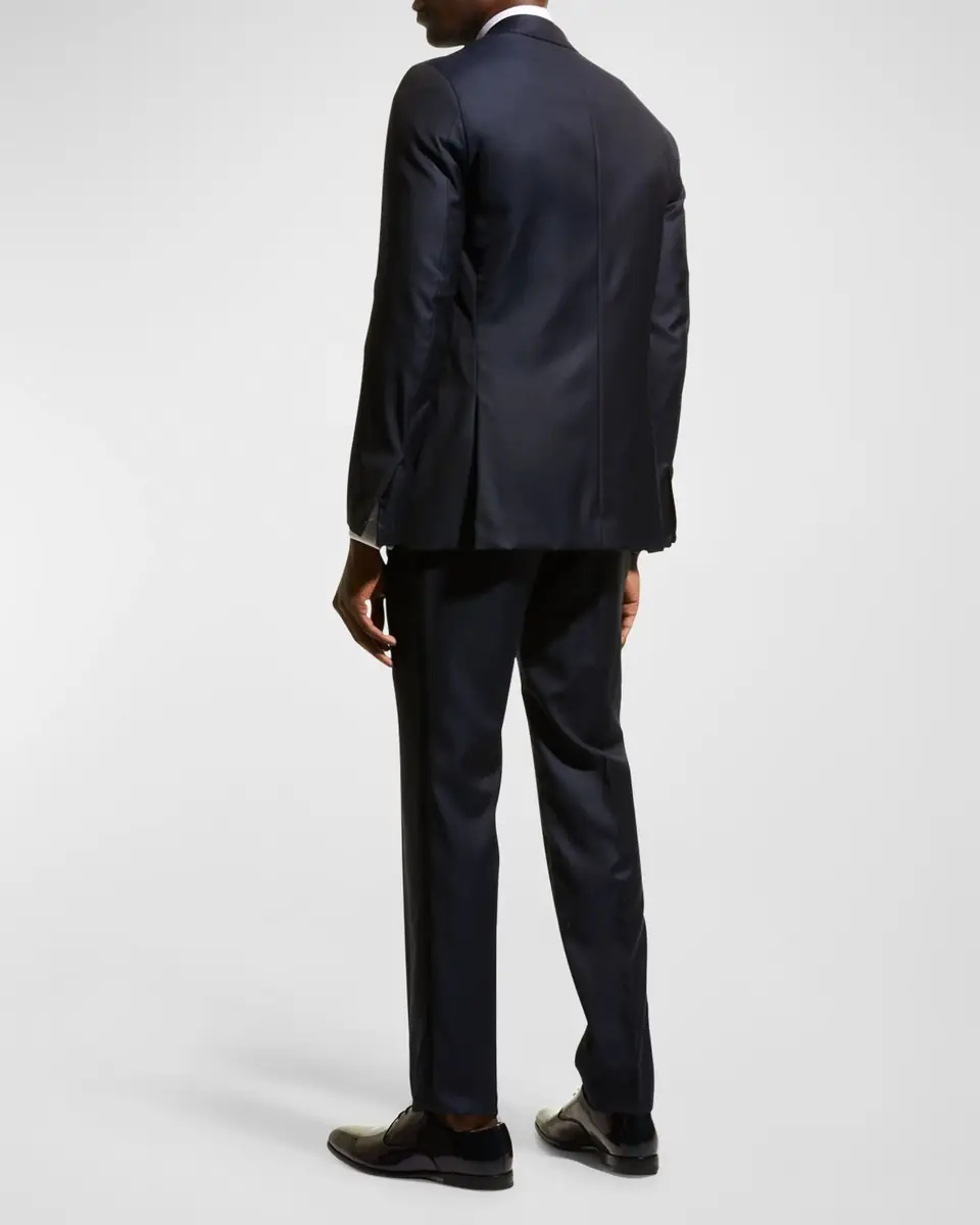 Isaia Two-Piece Tuxedo Suit, Navy | Thumbnail 4