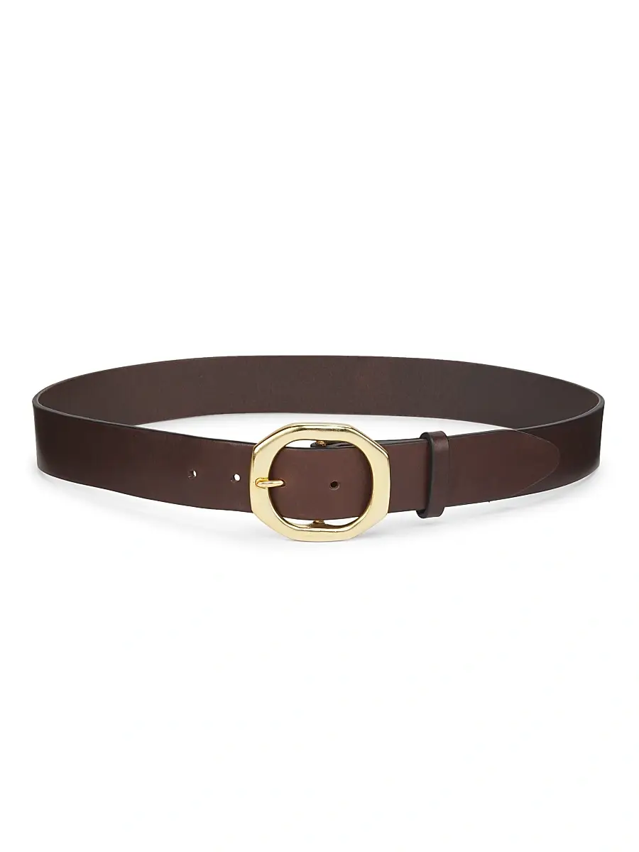 rag & bone Women's Audrey Leather Goldtone Buckle Belt