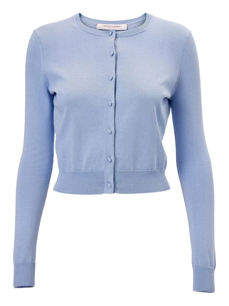 Women's Cabana Crewneck Silk-Cotton Long-Sleeve Cardigan Women's Cabana Crewneck Silk-Cotton Long-Sleeve Cardigan