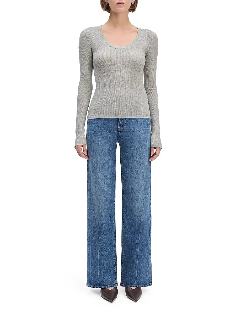 Favorite Daughter Women's Take It Easy Extrafine Merino Wool Scoopneck Top | Thumbnail 2