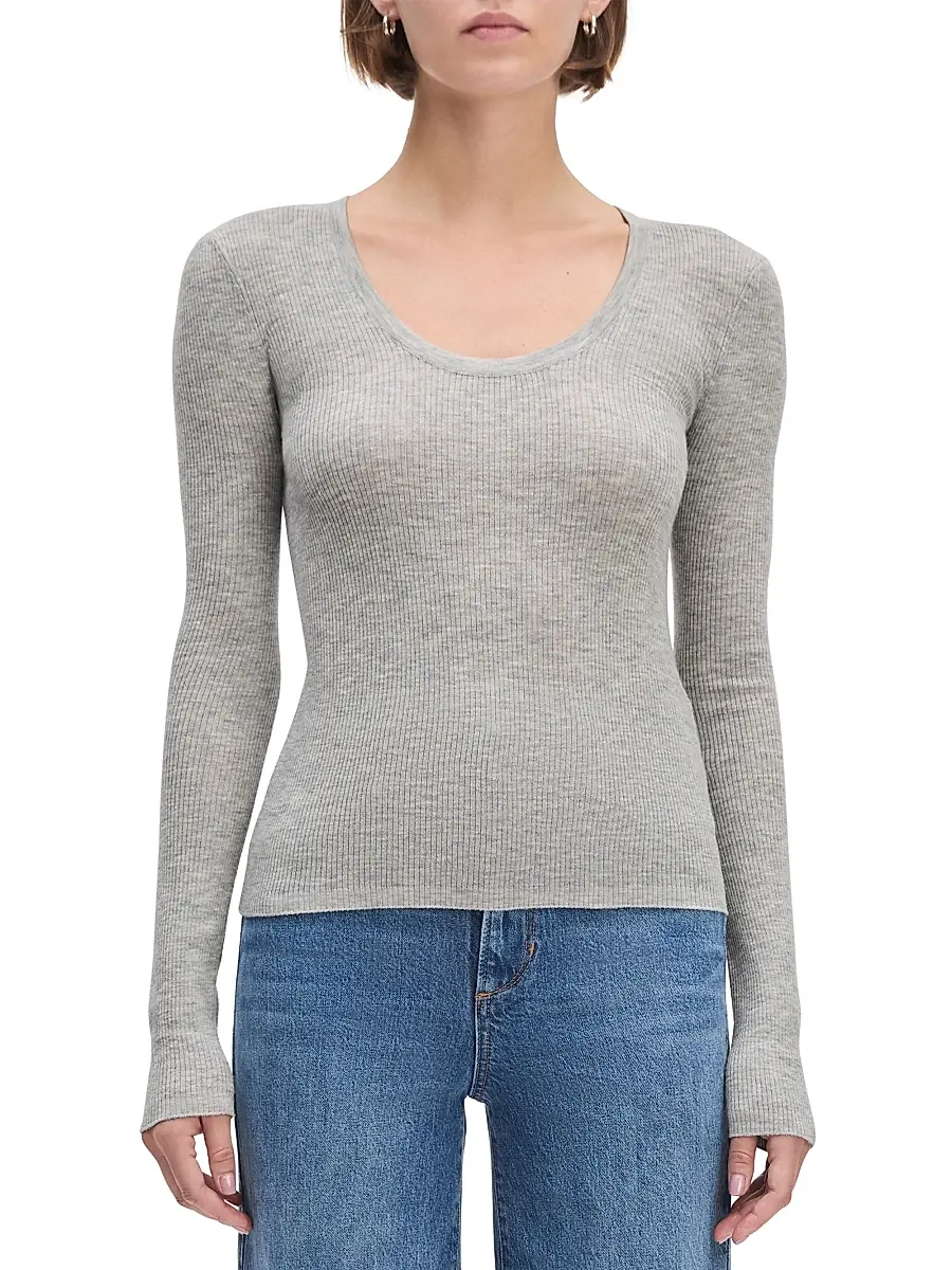 Favorite Daughter Women's Take It Easy Extrafine Merino Wool Scoopneck Top | Thumbnail 4