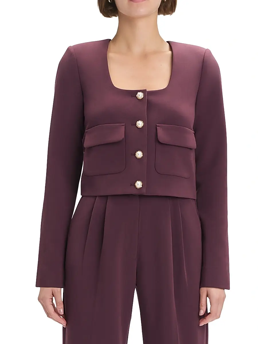 Favorite Daughter Women's The Laura Square-Neck Crop Jacket | Thumbnail 4 Favorite Daughter Women's The Laura Square-Neck Crop Jacket | Thumbnail 4