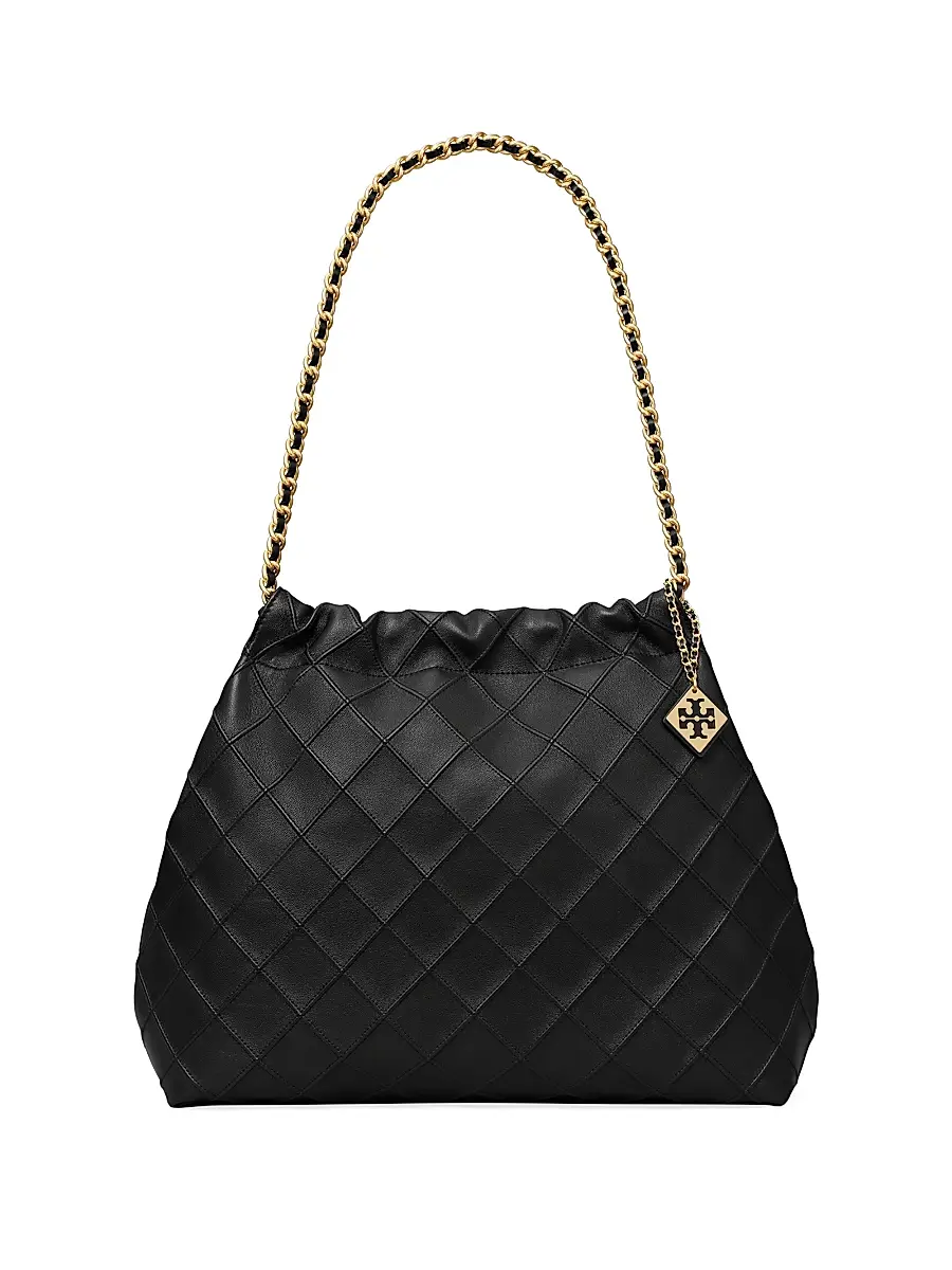 Tory Burch Women's Large Fleming Soft Leather Hobo Bag - Black | Image 1 Tory Burch Women's Large Fleming Soft Leather Hobo Bag - Black | Image 1