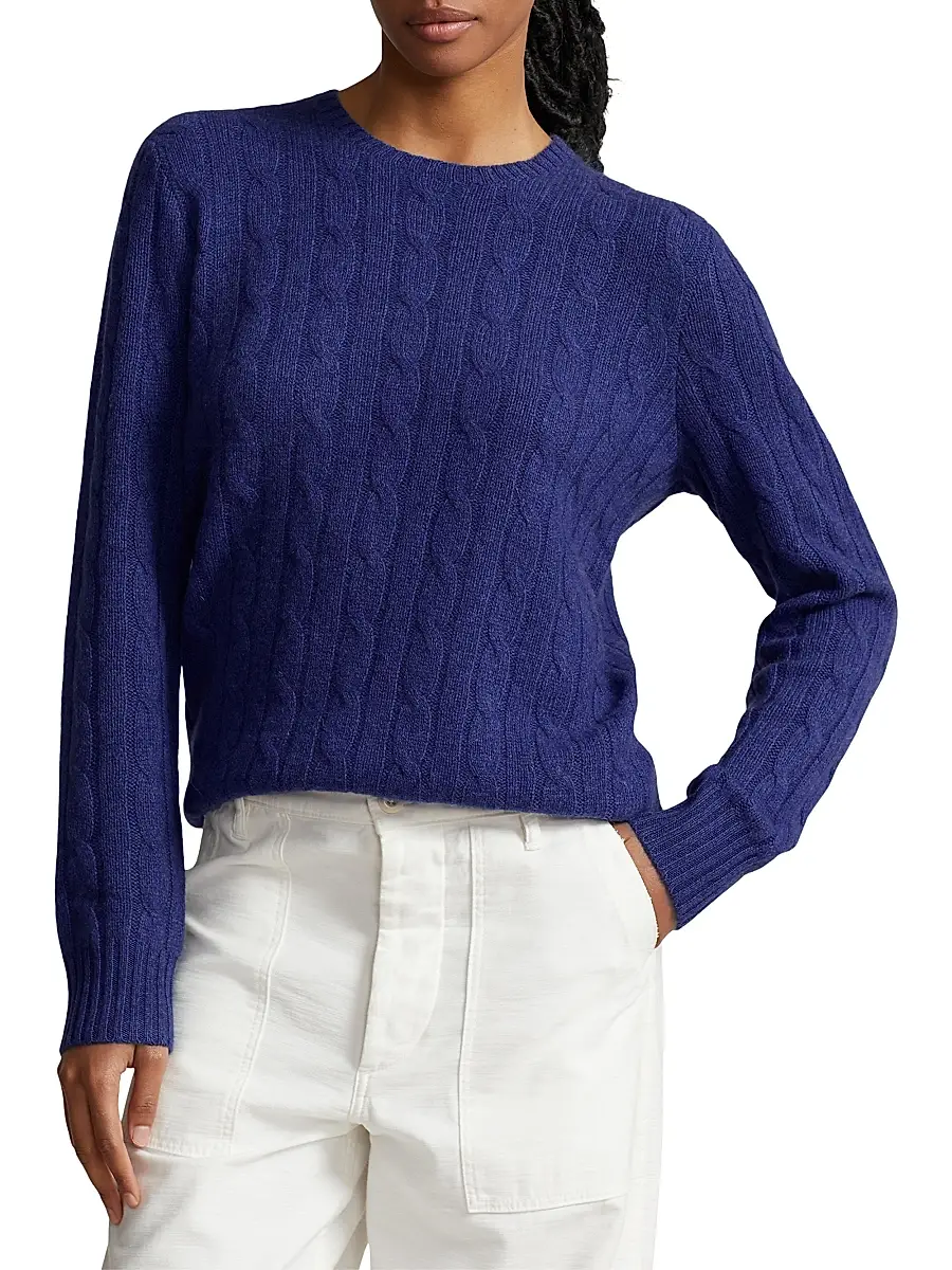 Polo Ralph Lauren Men's Cable-Knit Cashmere Crewneck Sweater | Thumbnail 5 Polo Ralph Lauren Men's Cable-Knit Cashmere Crewneck Sweater | Thumbnail 5