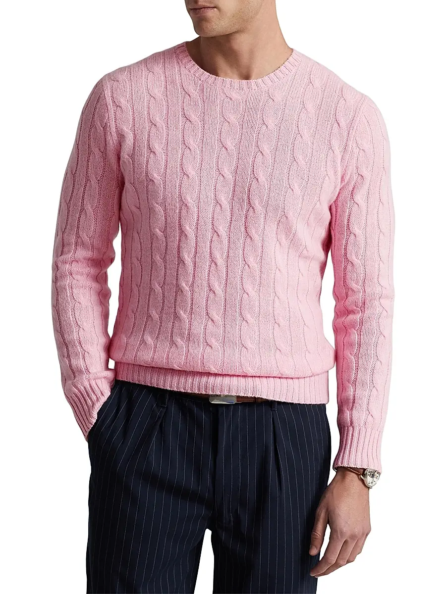 Polo Ralph Lauren Men's Cashmere Cable-Knit Sweater | Thumbnail 3 Polo Ralph Lauren Men's Cashmere Cable-Knit Sweater | Thumbnail 3