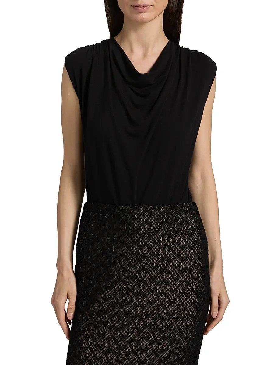 Vince Women's Draped Cowlneck Sleeveless Top | Thumbnail 3 Vince Women's Draped Cowlneck Sleeveless Top | Thumbnail 3