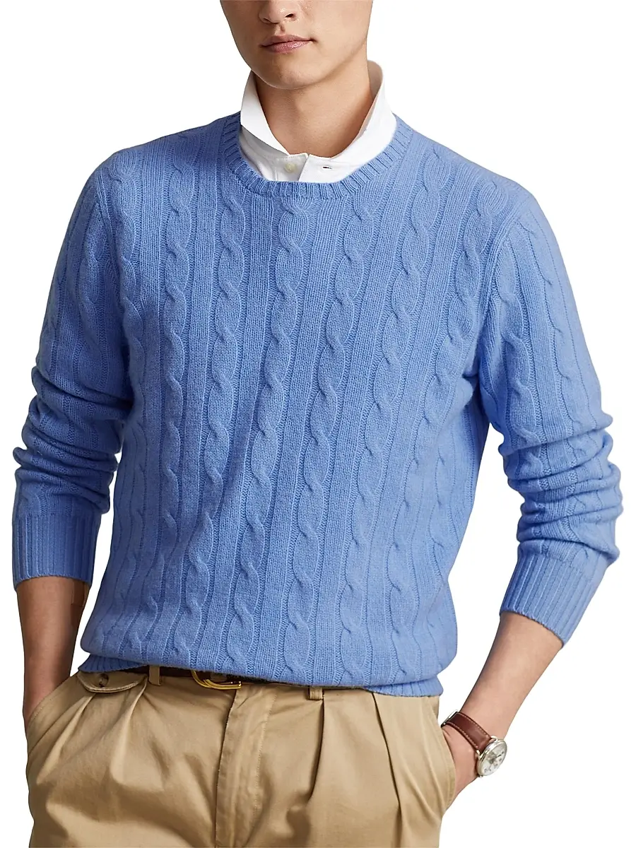 Polo Ralph Lauren Men's Cashmere Cable-Knit Sweater | Thumbnail 3 Polo Ralph Lauren Men's Cashmere Cable-Knit Sweater | Thumbnail 3