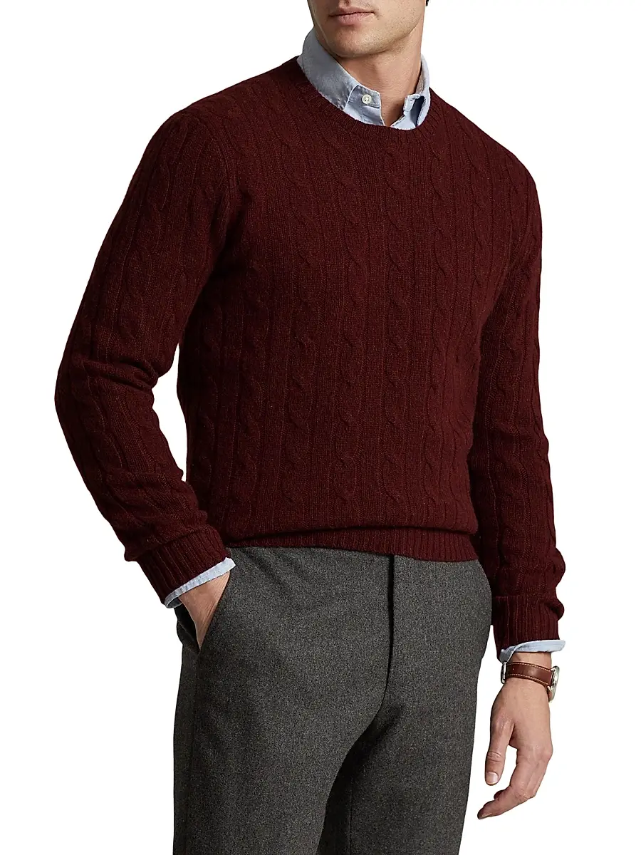 Polo Ralph Lauren Men's Cashmere Cable-Knit Sweater | Thumbnail 3 Polo Ralph Lauren Men's Cashmere Cable-Knit Sweater | Thumbnail 3