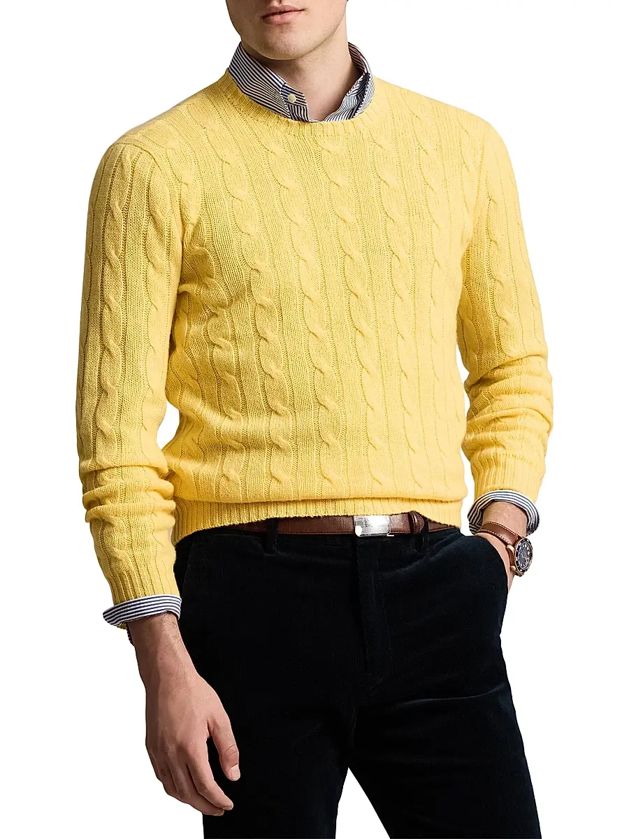 Polo Ralph Lauren Men's Cashmere Cable-Knit Sweater | Thumbnail 2 Polo Ralph Lauren Men's Cashmere Cable-Knit Sweater | Thumbnail 2