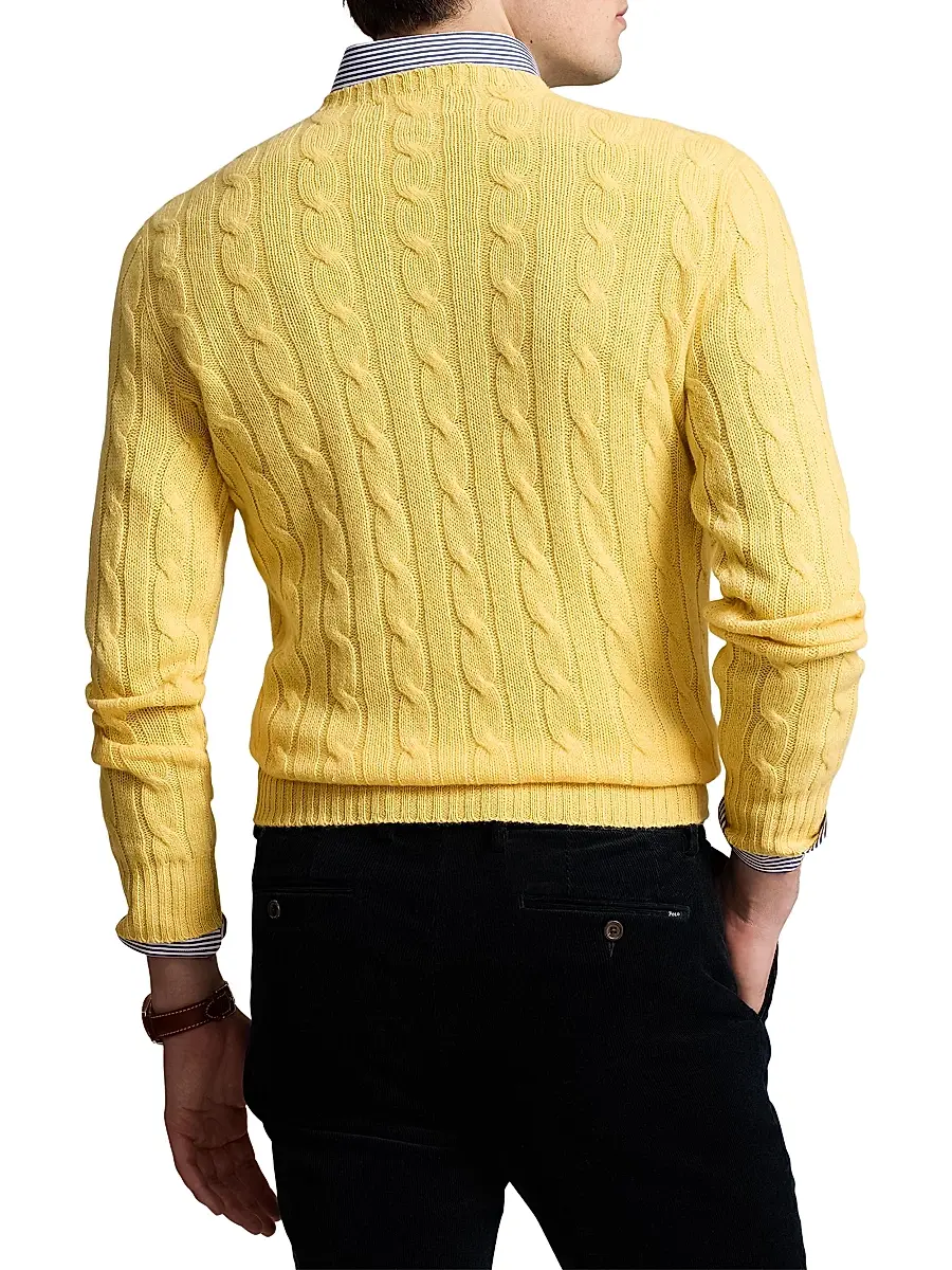 Polo Ralph Lauren Men's Cashmere Cable-Knit Sweater | Thumbnail 3 Polo Ralph Lauren Men's Cashmere Cable-Knit Sweater | Thumbnail 3