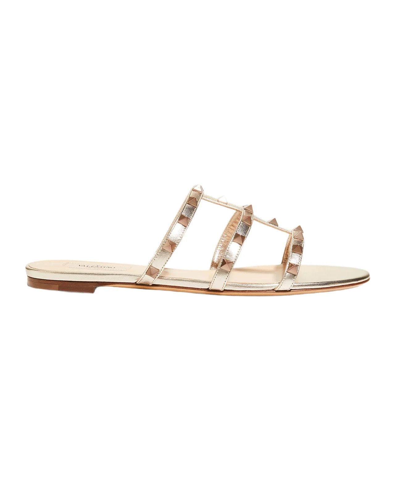 Rockstud Metallic City Flat Slide Sandals