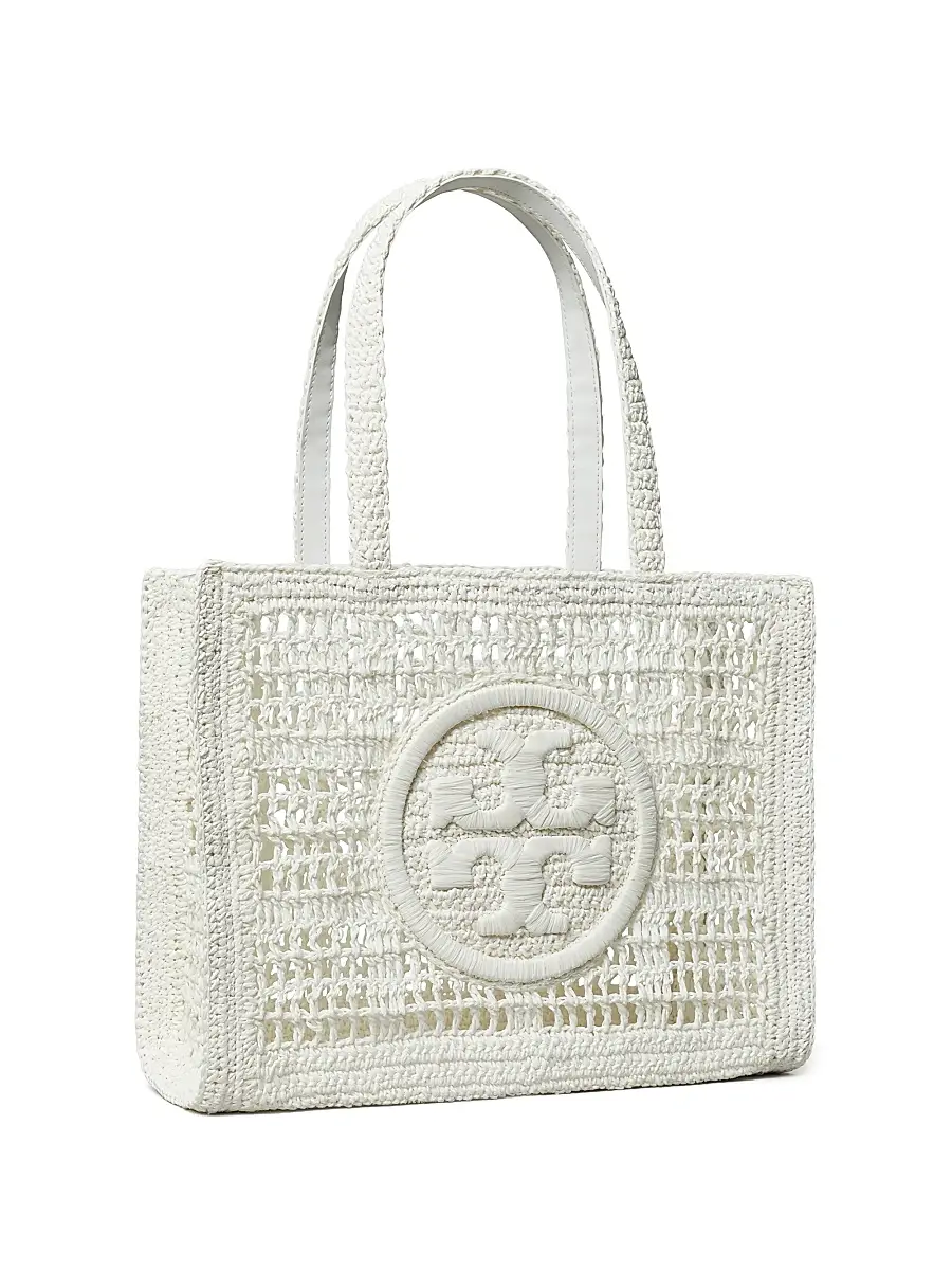 Tory Burch Women's Small Ella Crochet Straw Tote Bag | Thumbnail 3