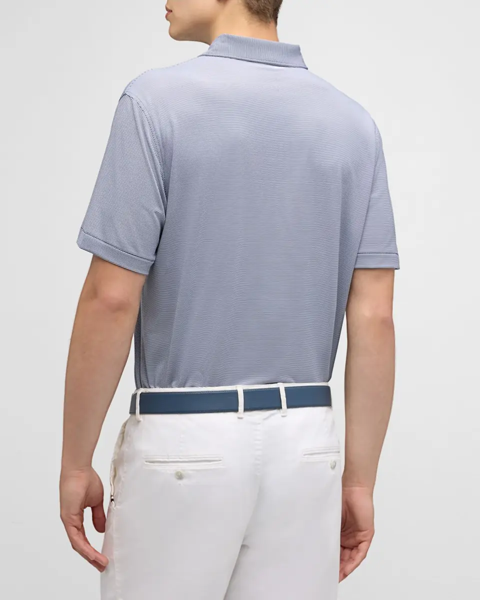 Peter Millar Men's Jubilee Stripe Stretch-Jersey Polo Shirt | Thumbnail 3 Peter Millar Men's Jubilee Stripe Stretch-Jersey Polo Shirt | Thumbnail 3