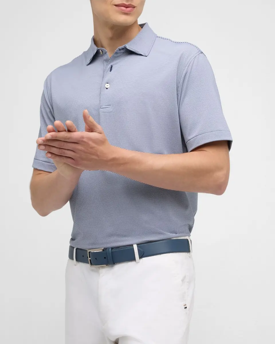 Peter Millar Men's Jubilee Stripe Stretch-Jersey Polo Shirt | Thumbnail 6 Peter Millar Men's Jubilee Stripe Stretch-Jersey Polo Shirt | Thumbnail 6