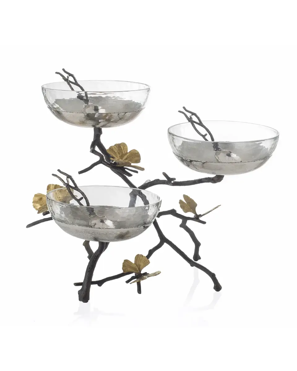 Michael Aram Butterfly Ginkgo Triple Bowl Set | Thumbnail 2 Michael Aram Butterfly Ginkgo Triple Bowl Set | Thumbnail 2