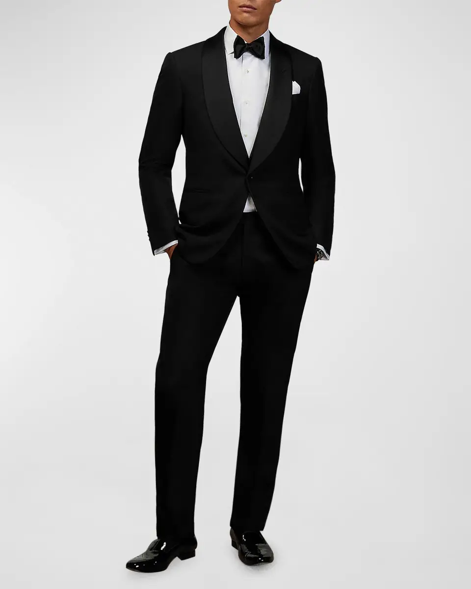 Ralph Lauren Purple Label Men's Gregory Hand-Tailored Tuxedo Trousers | Thumbnail 2 Ralph Lauren Purple Label Men's Gregory Hand-Tailored Tuxedo Trousers | Thumbnail 2