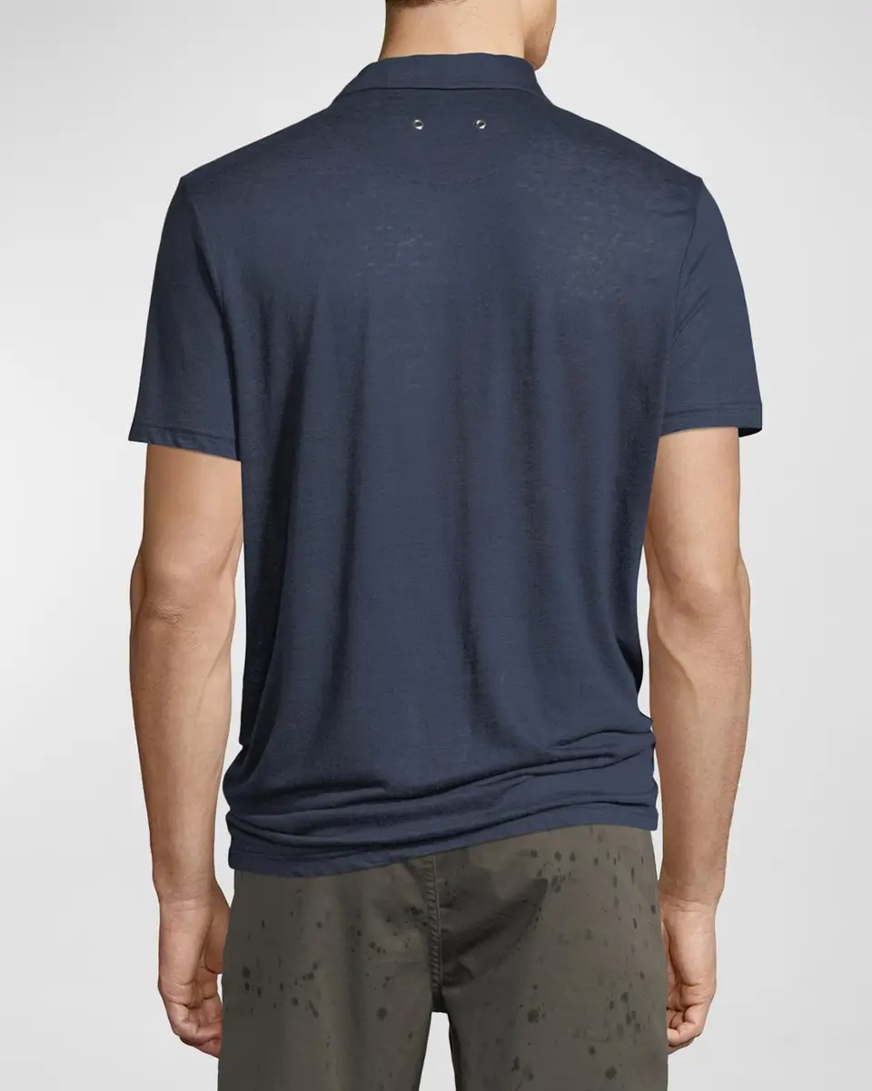 Vilebrequin Men's Pyramid Linen Polo Shirt | Thumbnail 2 Vilebrequin Men's Pyramid Linen Polo Shirt | Thumbnail 2