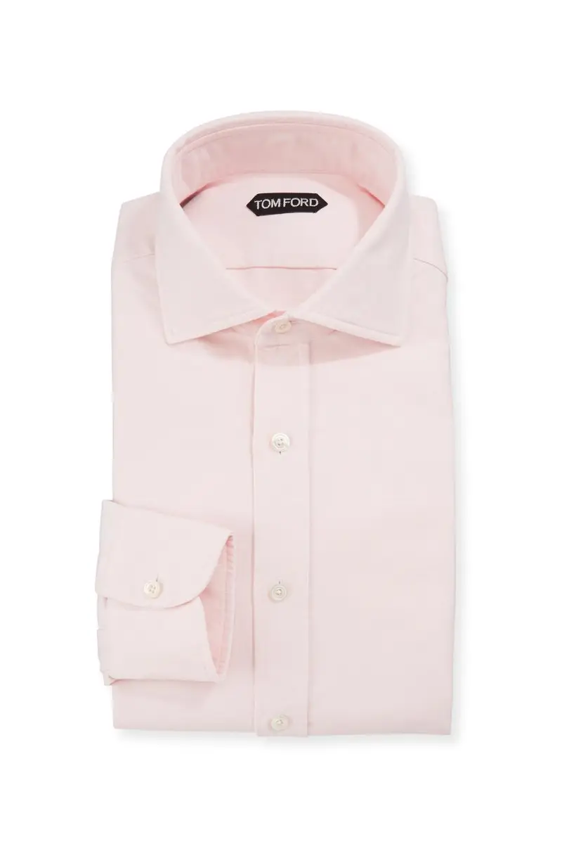 Tom Ford Men's Long-Sleeve Solid Dress Shirt | Thumbnail 4 Tom Ford Men's Long-Sleeve Solid Dress Shirt | Thumbnail 4