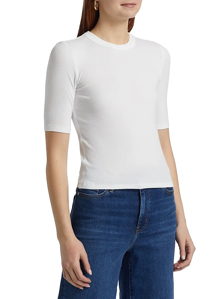 Frame Women's Rib Crewneck T-Shirt | Thumbnail 4 Frame Women's Rib Crewneck T-Shirt | Thumbnail 4