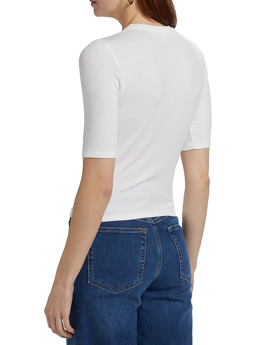 Frame Women's Rib Crewneck T-Shirt | Thumbnail 5 Frame Women's Rib Crewneck T-Shirt | Thumbnail 5
