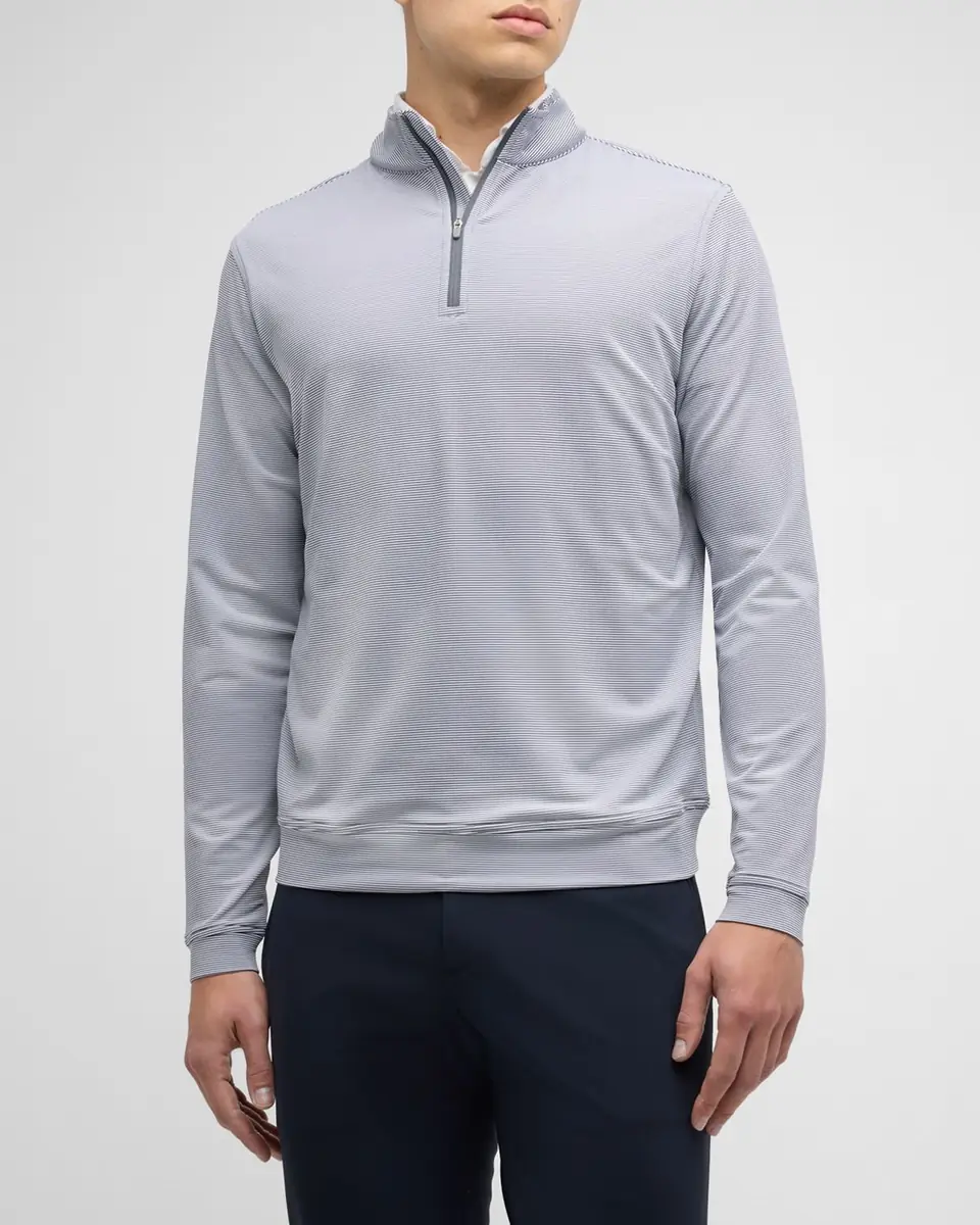 Peter Millar Men's Perth Micro-Stripe Half-Zip Sweater | Thumbnail 2 Peter Millar Men's Perth Micro-Stripe Half-Zip Sweater | Thumbnail 2