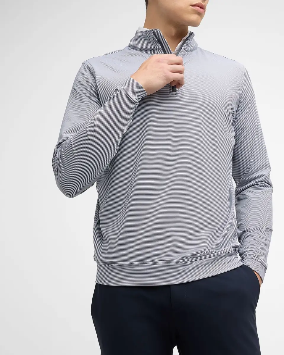 Peter Millar Men's Perth Micro-Stripe Half-Zip Sweater | Thumbnail 6 Peter Millar Men's Perth Micro-Stripe Half-Zip Sweater | Thumbnail 6