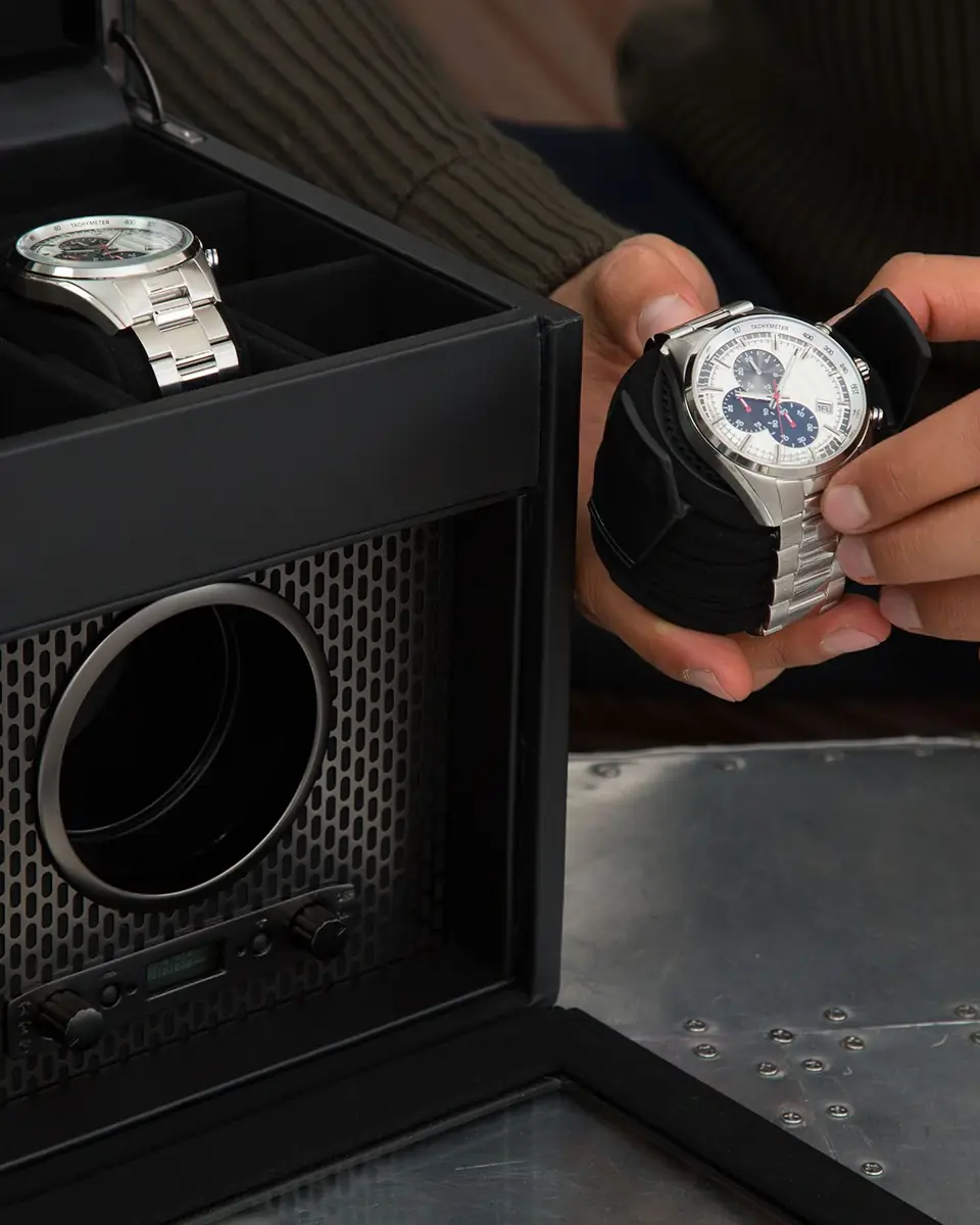 Wolf Axis Single Watch Winder with Storage | Thumbnail 8 Wolf Axis Single Watch Winder with Storage | Thumbnail 8